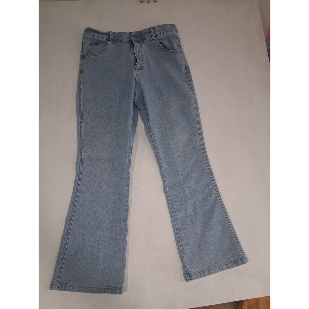 Womens Bootcut Light Wash Jeans Lee 12S Mid Rise Stretch Relaxed